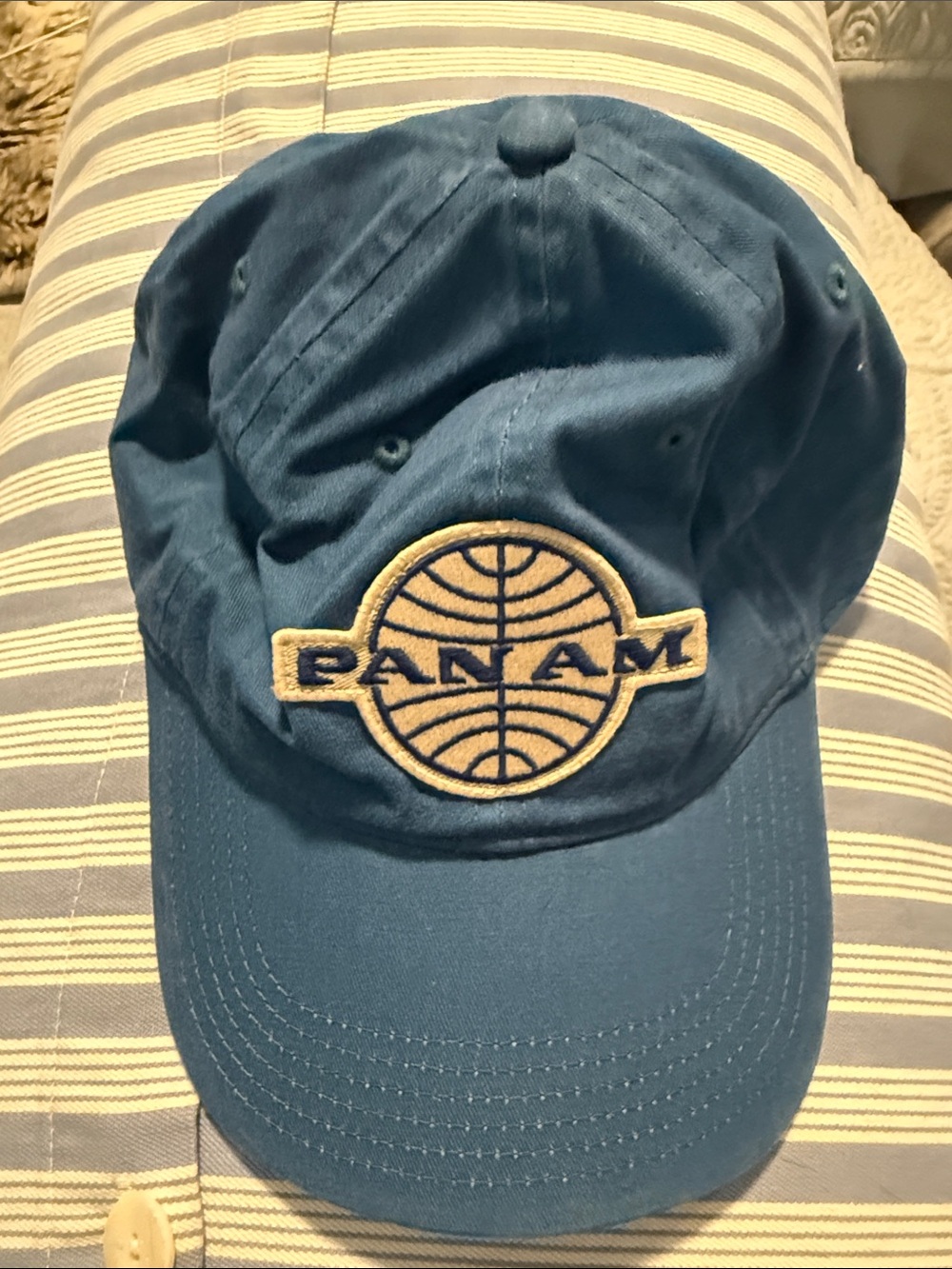 Vintage style Pan Am Blue Baseball Cap with embroidered Logo